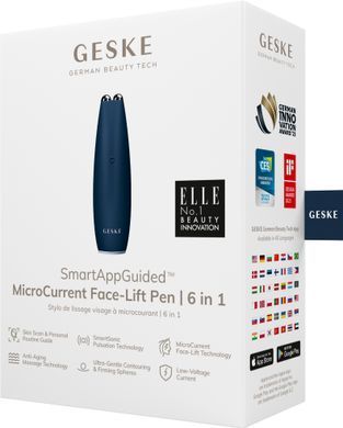 Мікрострумова ручка для підтяжки обличчя GESKE MicroCurrent Face-Lift Pen 6в1 midnight HB0122 фото