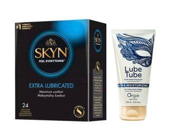 SKYN Extra Lube, 24 шт та Лубрикант Orgie Lube Tube Xtra 150 ml SOS973 фото