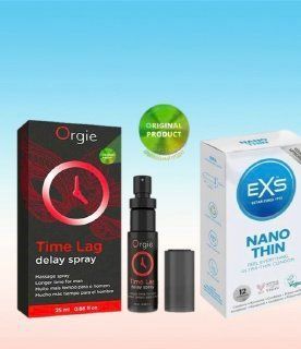 Пролонгатор для чоловіків Time Lag, 25 мл. ORGIE + Упаковка EXS NANO Thin 12 шт SOS6696 фото
