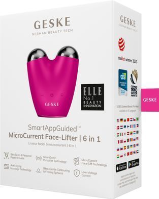 Мікрострумовий підтягувач обличчя GESKE MicroCurrent Face-Lifter 6в1 magenta HB0131 фото