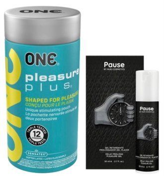 Набор из ONE Pleasure Plus 12 шт + Пролонгатор PAUSE, 50 мл Nuei SOS9537 фото