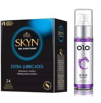 Skyn extra lube 24 штук + подарок OLO Smoth 80 ML классическая SOS17 фото