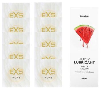 Набір: EXS Pure 10 шт. + Лубрикант Satisfyer Melty Melon 300 мл SOS11204 фото