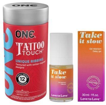 Набор из ONE Tattoo Touch Pack 12 шт + Пролонгатор Love To Love Take It Slow 30 мл SOS9437 фото