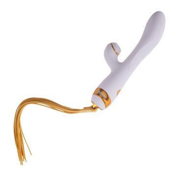 Вибратор-кролик с флогером LOCKINK SEVANDA Whip Vibrating Massage Wand - White & Golden SX0904 фото