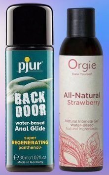 Набор лубрикантов pjur backdoor Regenerating 30 мл + All Natural Strawberry, 150 мл Orgie LB479 фото