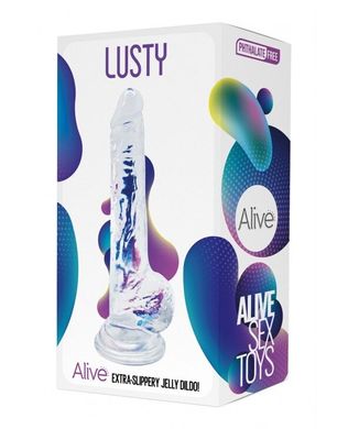 Прозрачный фаллоимитатор Alive Jelly Dildo Lusty, ТПЕ, присоска, диаметр 3,2см, длина 18см SO5553 фото