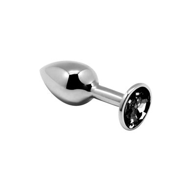 Металева анальна пробка з кристалом Alive Mini Metal Butt Plug Black S SO6011 фото