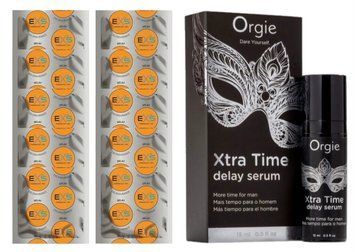 Комплект: EXS Delay 10 шт + Пролонгатор Orgie Xtra Time Delay Serum (15 мл) SOS11016 фото