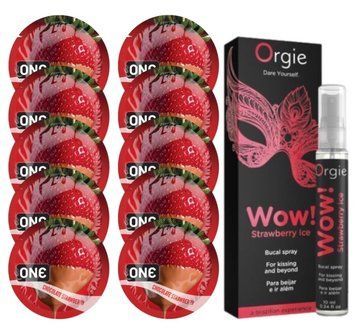 Комплект ONE Chocolate Strawberry 10 шт+WOW! &ndash; Strawberry Ice, 10 мл, ORGIE SOS13761 фото
