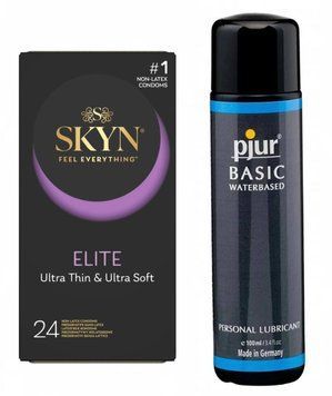 Набор SKYN Elite 24 шт и Лубрикант Pjur Basic waterbased 100 ml SOS167 фото