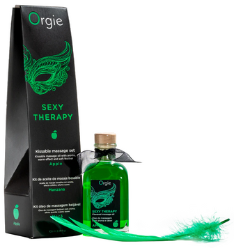 Эротический массажный набор &laquo;Яблоко&raquo; Orgie Sexy Therapy Apple Kissable Massage Set (масло 100 мл + перышко + гид) SX1508 фото