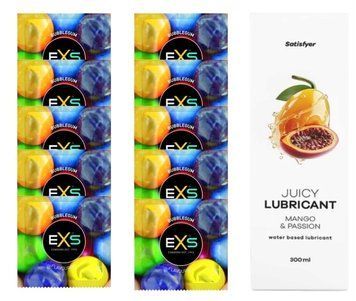 Комплект: EXS BUBBLEGUM 10 шт. + Лубрикант Satisfyer Mango & Passion 300 мл SOS11461 фото