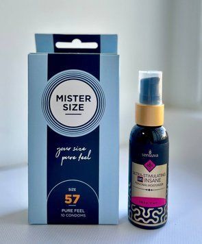Mister Size - Pure Feel - 57 (10 шт) и Лубрикант Sensuva - Ultra-Stimulating On Insane 57 ml SOS1030 фото