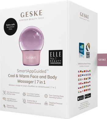 Масажер для обличчя і тіла GESKE Cool&Warm Face and Body Massager 7в1 pink HB0302 фото