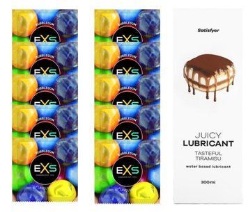 Комплект: EXS BUBBLEGUM 10 шт. + Лубрикант Satisfyer Tasteful Tiramisu 300 мл SOS11462 фото