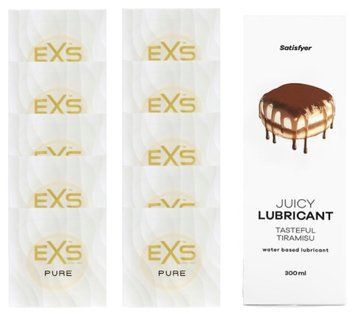 Набір: EXS Pure 10 шт. + Лубрикант Satisfyer Tasteful Tiramisu 300 мл SOS11208 фото