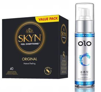 SKYN ORIGINAL 40 шт + подарунок - Лубрикант OLO охолоджуючий (60 мл) SOS479 фото