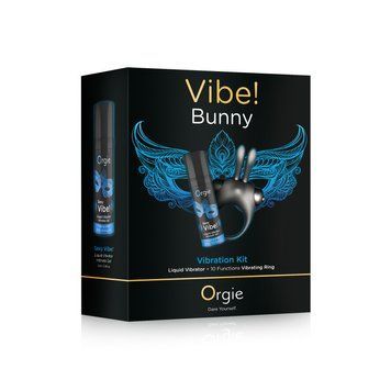 Набір VIBE! BUNNY ерекційне віброкільце + рідкий вібратор Orgie 17823 фото