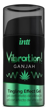 Жидкий вибратор с конопляным маслом INTT Ganjah Vibration (15 мл) &ndash; с эффектом пульсации и согревания SO3347 фото