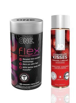 ONE Flex 10 шт.+ Змазка на водній основі System JO H2O &mdash; Strawberry Kiss (120 мл) SOS6386 фото