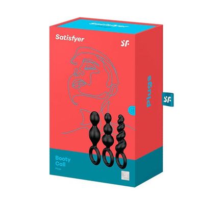 Набор анальных игрушек Satisfyer Plugs black (set of 3) - Booty Call, макс. диаметр 3см SO2323 фото