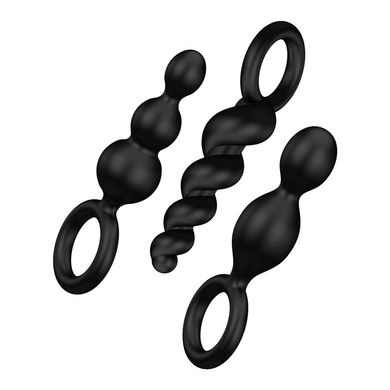 Набор анальных игрушек Satisfyer Plugs black (set of 3) - Booty Call, макс. диаметр 3см SO2323 фото