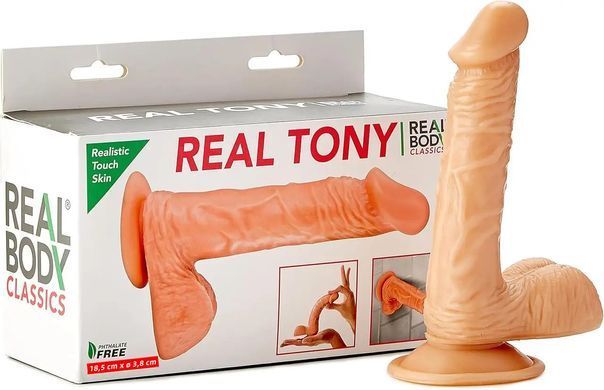 Реалистичный фаллоимитатор на присоске Real Body &ndash; Real Tony Flash (18,5 x 3,8 см) SO1893 фото