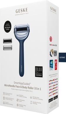 Електронний ролер для обличчя та тіла з мікроголками GESKE MicroNeedle Face&Body Roller 8в1 midnight HB0199 фото