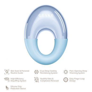 Масажер для очей GESKE Cool&Warm Eye Massager 7в1 aquamarine HB0307 фото