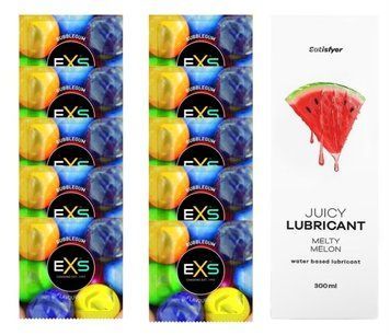 Комплект: EXS BUBBLEGUM 10 шт. + Лубрикант Satisfyer Melty Melon 300 мл SOS11466 фото