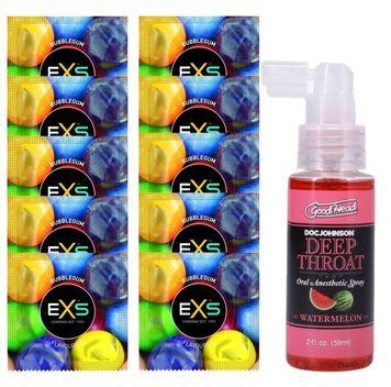 EXS BUBBLEGUM 10 шт + Doc Johnson GoodHead &ndash; Watermelon (59 мл) SOS14018 фото