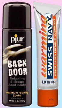 Набір лубрикантів pjur backdoor anal Relaxing jojoba silicone 30 мл + Swiss Navy Warming 10 мл LB886 фото