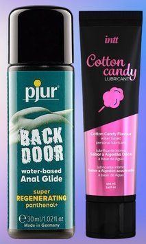 Набор лубрикантов pjur backdoor Regenerating 30 мл + Intt Cotton Candy (100 мл) LB537 фото
