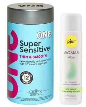 Набор ONE Super Sensitive Pack 12 шт. + Лубрикант pjur Woman Aloe SOS13027 фото
