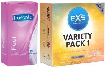 Набір з Pasante Sensitive Feel (12 шт) + EXS Mixed Variety Pack 1, 48 штук SOS8158 фото