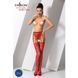 Сетчатые чулки-гольфы One Size, красные, с имитацией ажурного пояса с подвязками  PSS016R фото 2
