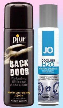 Набір лубрикантів pjur backdoor anal Relaxing jojoba silicone 30 мл + System JO H2O COOLING (30 мл) LB869 фото