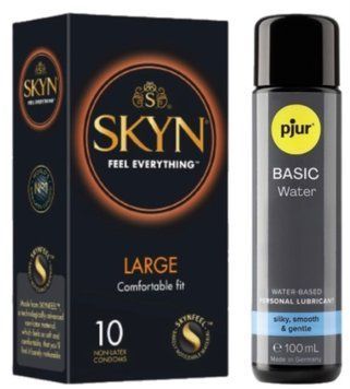 Набір Skyn Large 10 шт + pjur Basic Waterbased 100 мл SOS13360 фото