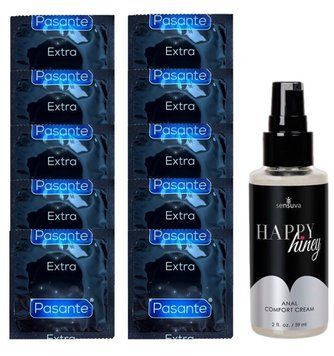 Комплект Pasante Extra Safe 10 шт + Sensuva Happy Hiney (59 мл) SOS14166 фото