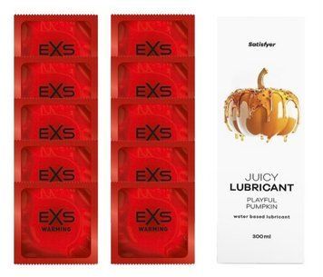 Комплект: EXS Warming 10 шт. + Лубрикант Satisfyer Playful Pumpkin 300 мл SOS11400 фото