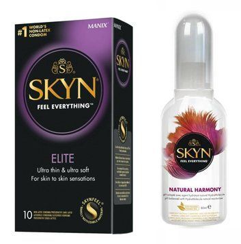 Набор : SKYN Elite 10 шт и Лубрикант Skyn Natural Harmony 80 мл SK50 фото