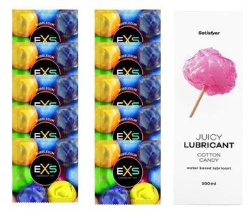 Комплект: EXS BUBBLEGUM 10 шт. + Лубрикант Satisfyer Cotton Candy 300 мл SOS11468 фото