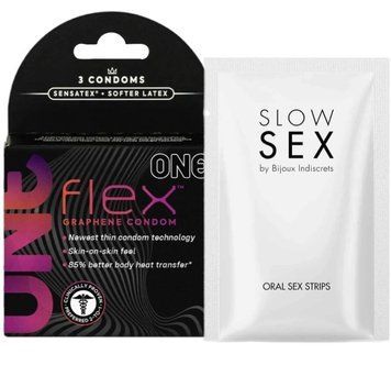 Комплект 3 шт ONE Flex + Полоски Bijoux Indiscrets Slow Sex Oral sex strips SOS6142 фото
