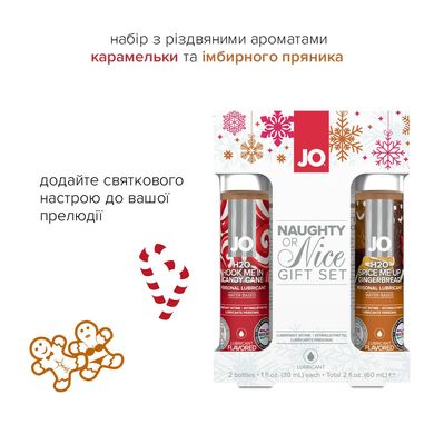 Різдвяний набір лубрикантів System JO Naughty or Nice Gift Set – Candy Cane & Gingerbread (2×30 мл) SO6163 фото