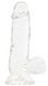 Прозрачный фаллоимитатор ADDICTION - Clear Dildo with Balls 6&Prime; (с вибропулей в подарок, 10,2 x 3,8 см) SO5580 фото 1