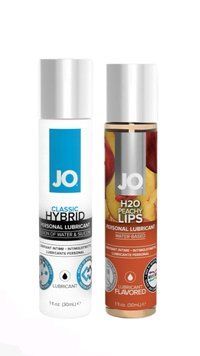 Набор лубрикантов System JO Classic Hybrid (30 мл) + System JO H2O &mdash; Peachy Lips (30 мл LB57 фото