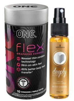 Комплект Набір 10 штук ONE Flex графен + Спрей Sensuva &mdash; Deeply Love You Salted Caramel (29 мл) SOS6243 фото