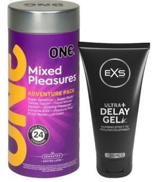 Набір з 24 шт ONE Mixed Pleasures + Пролонгатор EXS Delay Gel Ultra+ 100ml SOS9348 фото