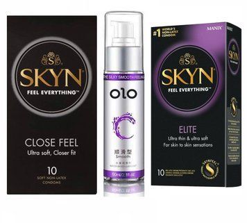 Набор Skyn Close Feel 10 шт , Skyn Elite 10 шт и Лубрикант "olo smooth" 60 мл SOS175 фото
